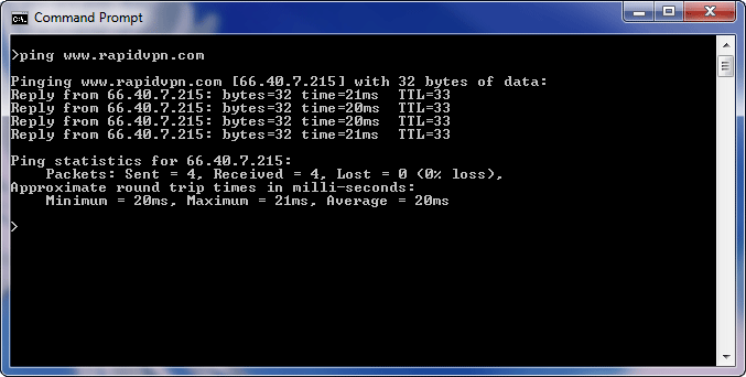Ping RapidVPN.com