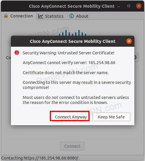 How to install AnyConnect in Ubuntu CLI - Step 11