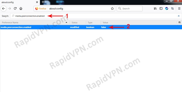 How to fix WebRTC Leak in Firefox - Step 2
