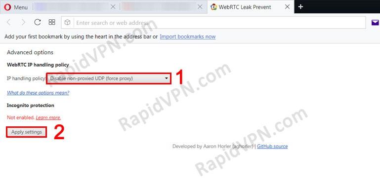 How to fix WebRTC Leak in Opera