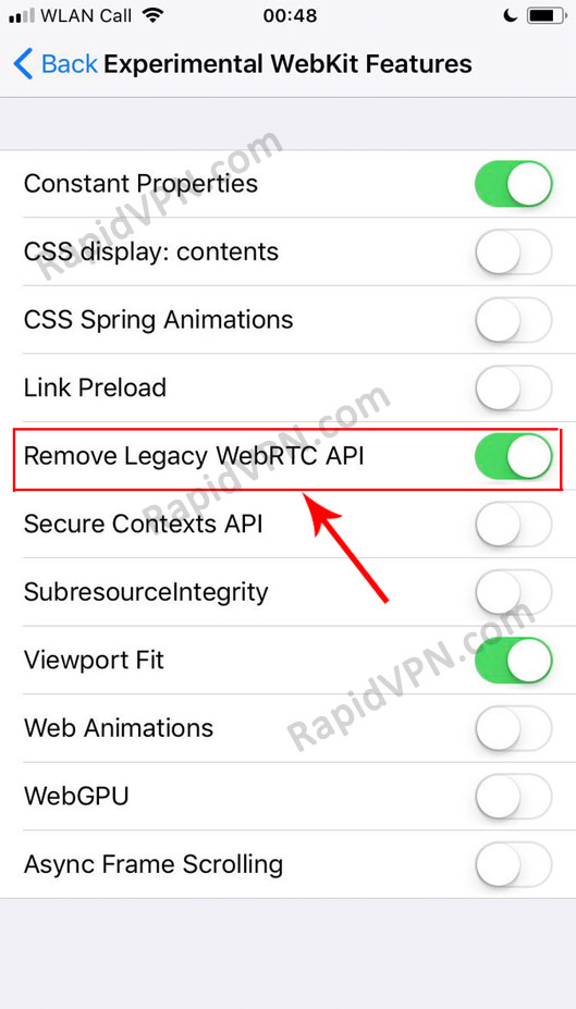 How to fix WebRTC Leak in Safari on iOS - step 5